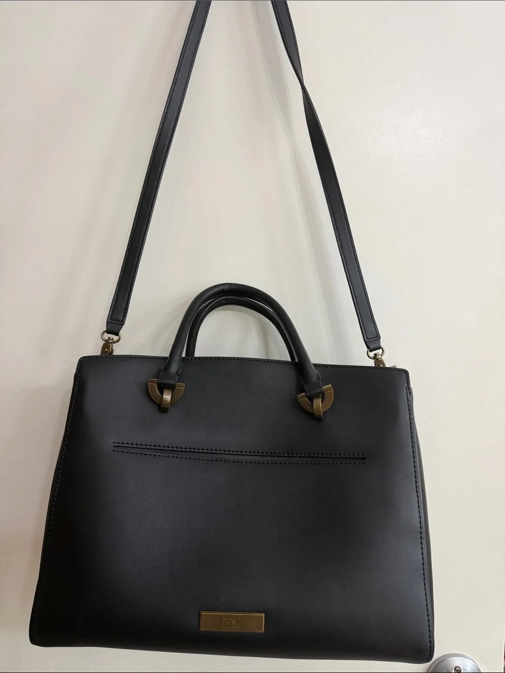 Zac Posen Black Satchel with Gold Hardware